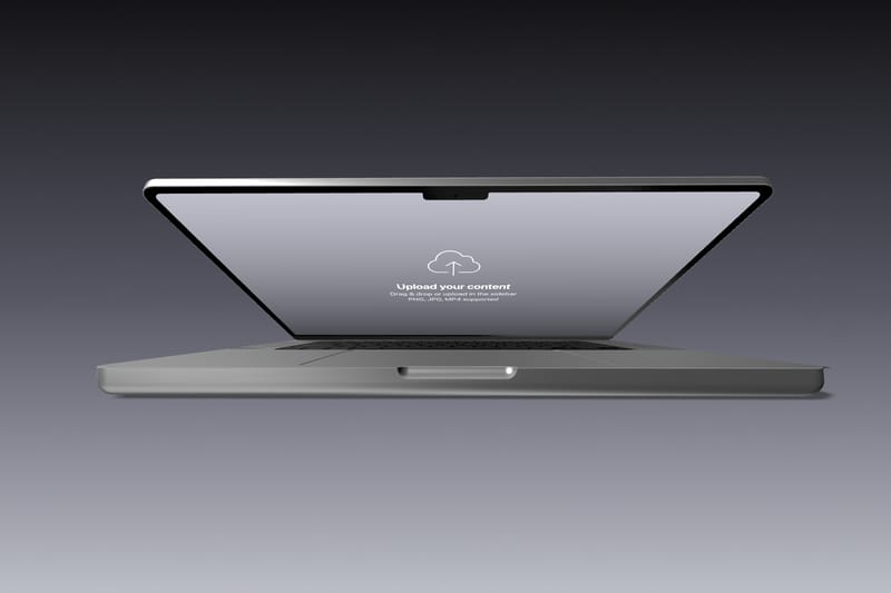 Wide view Macbook mockup