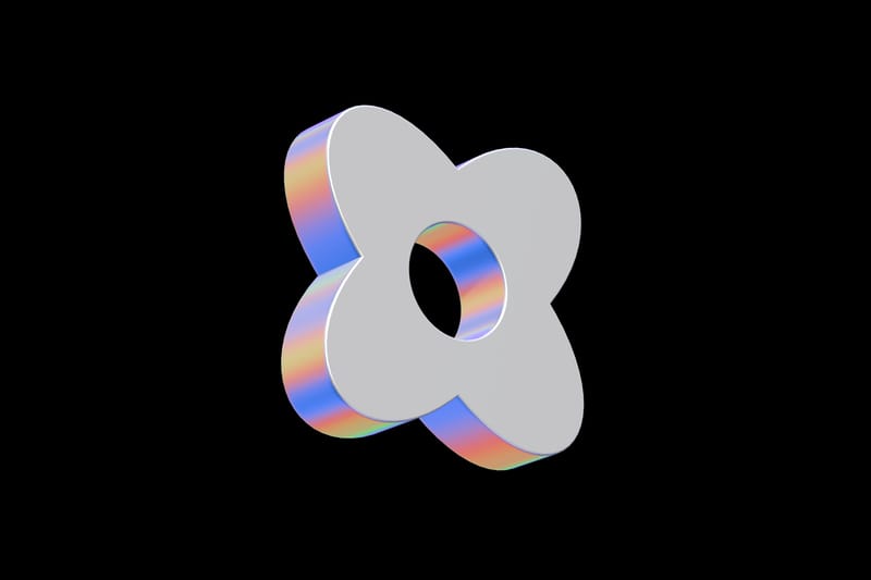 Colorful iridescent shape
